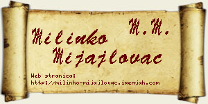 Milinko Mijajlovac vizit kartica